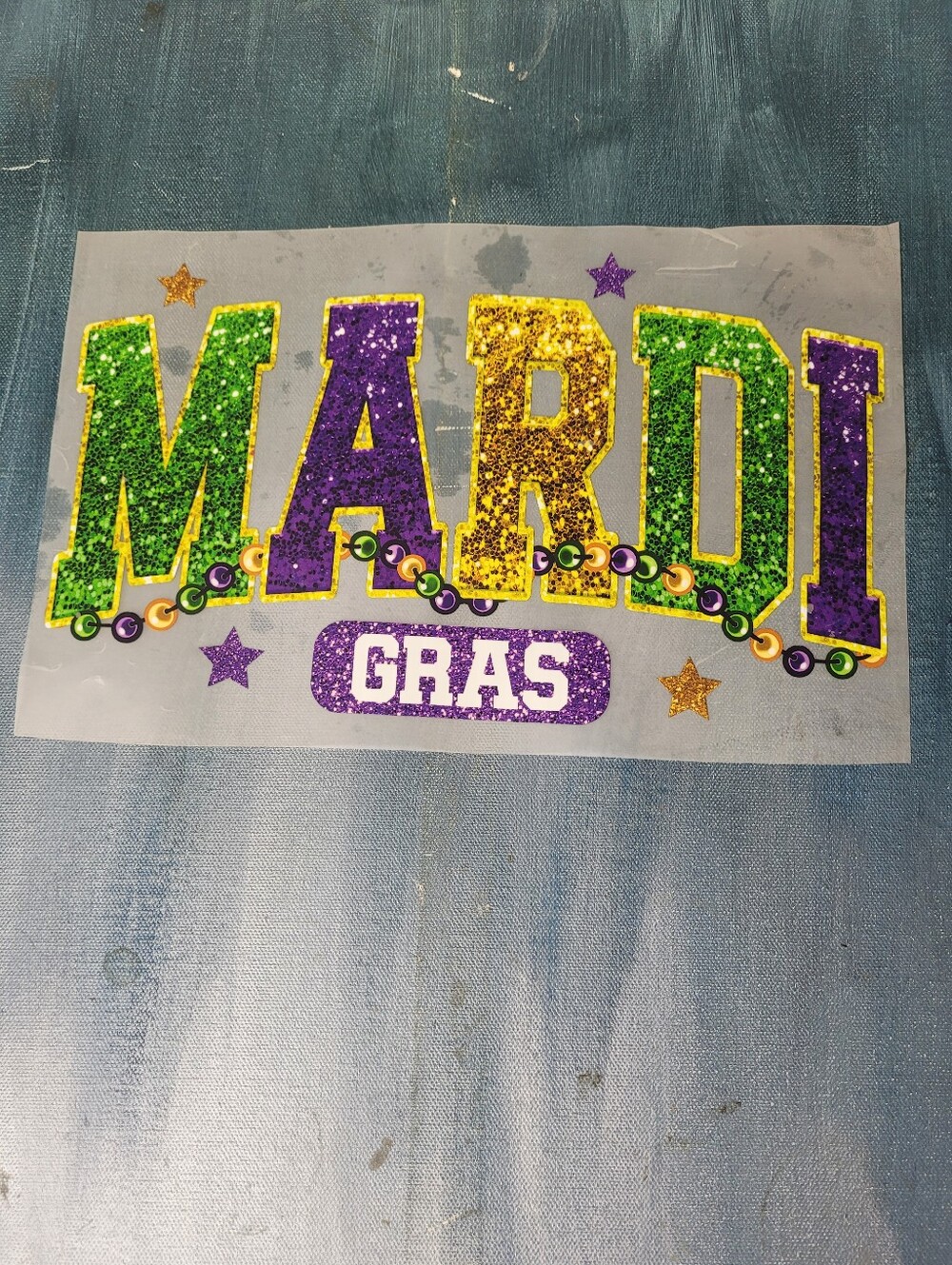 Mardi Gras DTF Transfer Ready To Press